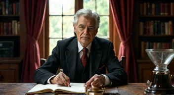 Ein berühmter Schriftsteller reflektiert über menschliche Konflikte (3/10)