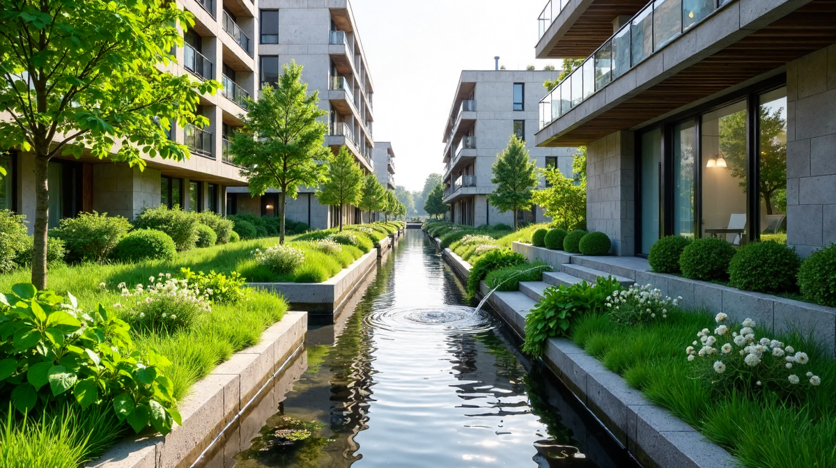 Innovatives Regenwassermanagement: Architektur, Ökologie und Stadtentwicklung vereint